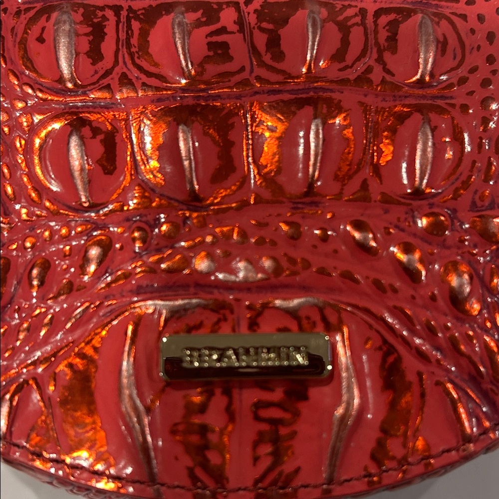Brahmin Shiny Red Croc-Embossed Mini Coin Pouch with Gold Hardware NWT - Picture 10 of 10